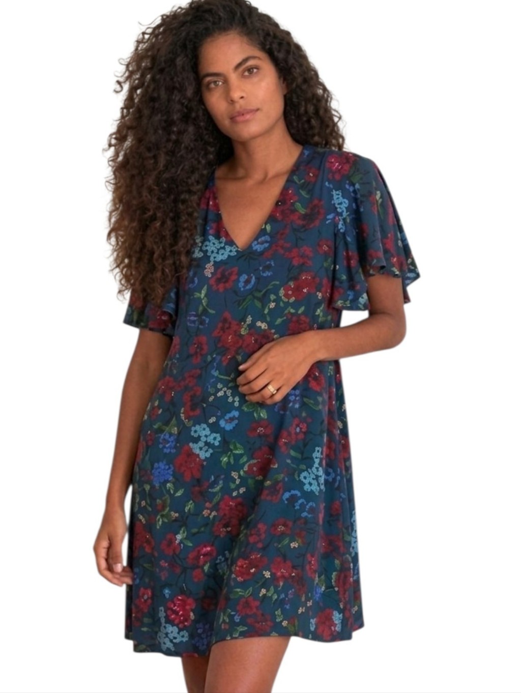 Hatch The Grace Floral Print Flutter Sleeve Maternity Dress - Size 0